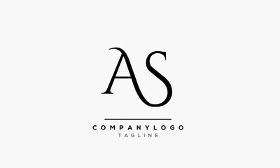Abstract Letter Initial AS SA Vector Logo Design Template