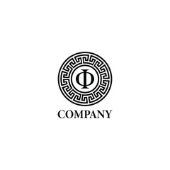 Phi greek logo applied for business and finance industry logo.