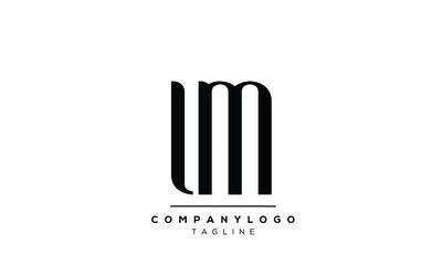 Abstract Letter Initial UM MU Vector Logo Design Templat