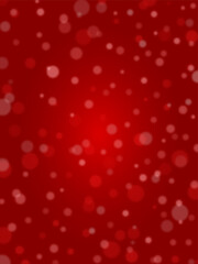 Red snowflake background. Backdrop decorated with light spots for holidays.
