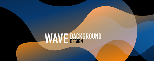 Abstract background - shiny fluid gradients and overlapping waves. Vector Illustration For Wallpaper, Banner, Background, Landing Page