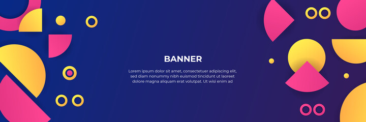 Fototapeta premium Blue banner templates designed for the web and various headlines. Vector Illustration for Wallpaper, Banner, Background, Card, Book Illustration, landing page