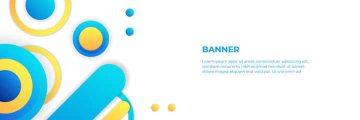 Abstract white banner with colorful shapes gradient lines. Vector illustration for wallpaper, banner, background, card, book illustration, landing page