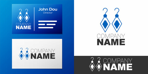 Logotype Earrings icon isolated on white background. Jewelry accessories. Logo design template element. Vector