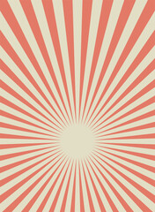 Sunlight retro vertical background. Pale red and beige color burst background.