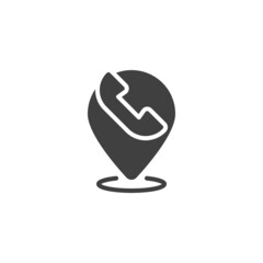 Phone call location vector icon