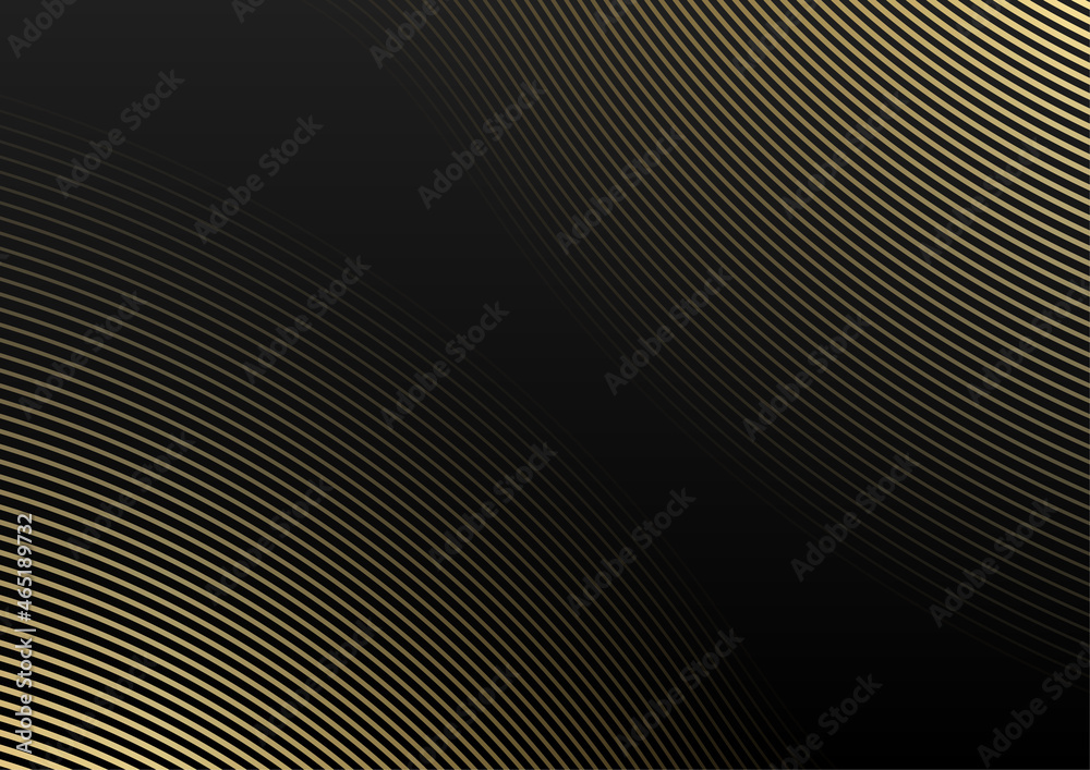 Aufkleber abstract elegant template black and gold line overlapping dimension on dark background luxury style.