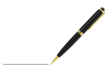 black business fountain pen with black line isolated on white for web,app and design,vector illustration