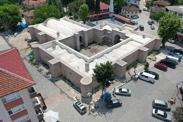 Durakhan Caravanserai was built in 1265 by the Seljuk Vizier Muinuddin Suleyman Pervane. The caravanserai is currently being restored. Sinop, Turkey.