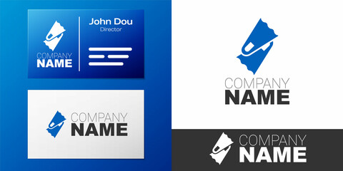 Logotype Rubber flippers for swimming icon isolated on white background. Diving equipment. Extreme sport. Diving underwater equipment. Logo design template element. Vector © Iryna