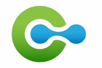 Letter C logo design with  joined dot in the middle
