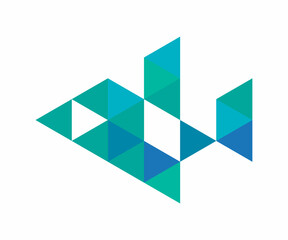 Fish geometric logo design icon Illustration