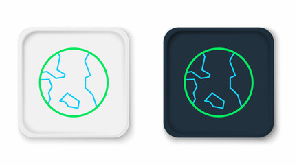 Line Earth globe icon isolated on white background. World or Earth sign. Global internet symbol. Geometric shapes. Colorful outline concept. Vector