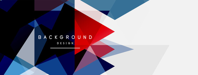 Mosaic triangles geometric background. Techno or business concept, pattern for wallpaper, banner, background, landing page