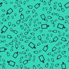 Black Cutting board icon isolated seamless pattern on green background. Chopping Board symbol. Vector
