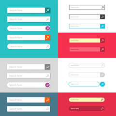 Search bar tab for web ui or ux website with buttons interface template isolated element design set image vector illustration