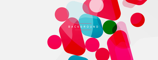 Abstract round geometric shapes and circles background. Trendy techno business template for wallpaper, banner, background or landing