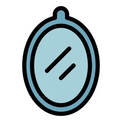Kid room wall mirror icon. Outline kid room wall mirror vector icon color flat isolated