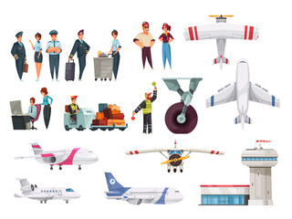 Naklejka premium Airport Cartoon Set