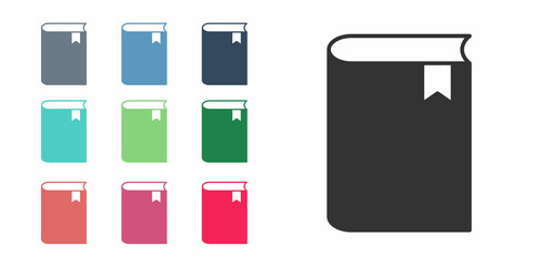 Black Book icon isolated on white background. Set icons colorful. Vector