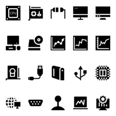 Glyph icons for computer hardware.