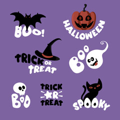 Spooky Lettering Icon Set