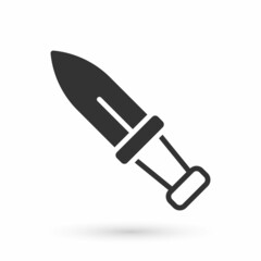 Grey Dagger icon isolated on white background. Knife icon. Sword with sharp blade. Vector