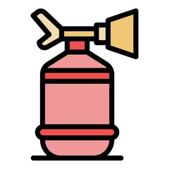 Alarm fire extinguisher icon. Outline alarm fire extinguisher vector icon color flat isolated