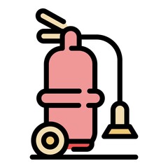 Emergency fire extinguisher icon. Outline emergency fire extinguisher vector icon color flat isolated