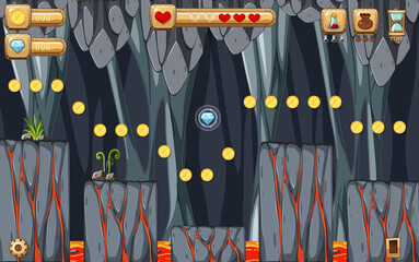 Lava Cave Platformer Game template