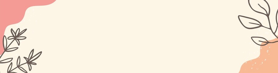 Vector modern floral banner design for social media cover, flyer, invitation card, website design, book cover, poster