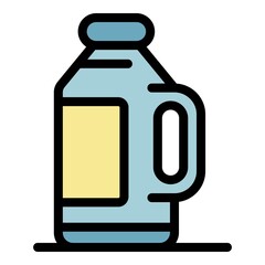 Hand bottle canister icon. Outline hand bottle canister vector icon color flat isolated