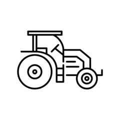 Farmer tractor. Agricultural vehicle icon. Pixel perfect, editable stroke line art