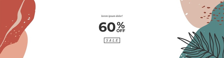 Vector modern floral banner design for social media cover, flyer, invitation card, website design, book cover, poster