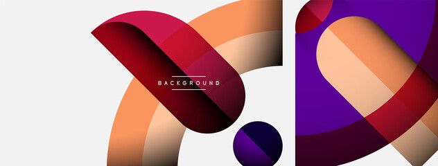 Trendy shapes, color minimal design composition, lines and shadows for wallpaper banner background or landing page
