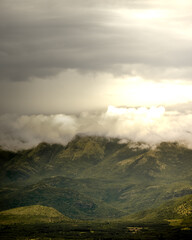 clouds over the mountains