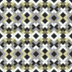 Abstract seamless pattern. Mosaic texture for textile, clown, carpeting, warp, book cover, clothes. Vector geometric background of triangles in gray, green and white colors
