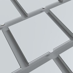 White pizza boxes. Mockup. 3d illustration