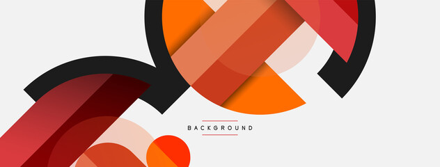 Round geometric shapes lines and circles. Vector template for wallpaper banner background or landing page