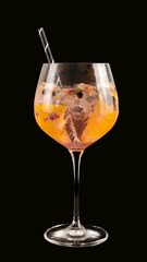 Strawberry gin tonic with eco straw.
