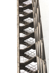 fire escape on a high-rise building, architecture