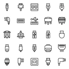 Outline icons for connectors and cables.