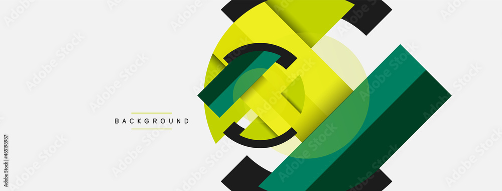 Poster round geometric shapes lines and circles. vector template for wallpaper banner background or landing