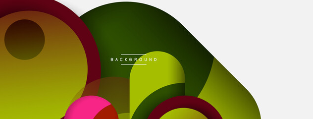 Vector round shapes circles minimal geometric background. Vector illustration for wallpaper banner background or landing page