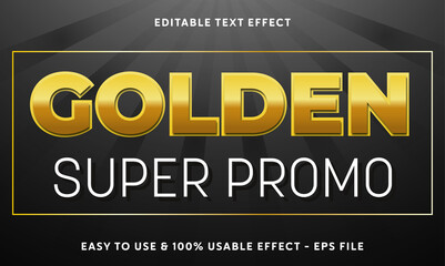 golden super promo editable text effect template with abstract style use for business brand and store campaign