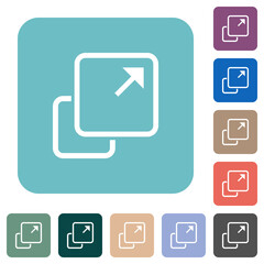 Extend element outline rounded square flat icons