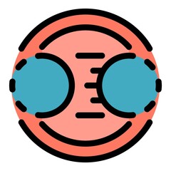 Gravity experiment icon. Outline gravity experiment vector icon color flat isolated