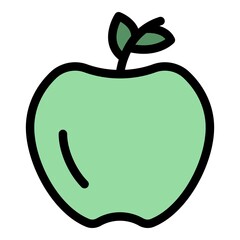Gravity fresh apple icon. Outline gravity fresh apple vector icon color flat isolated