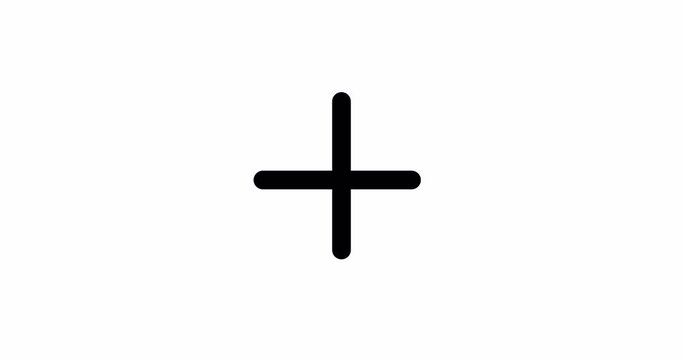 Cross animation. Mark or sign X. Design element. Alpha channel. 4K