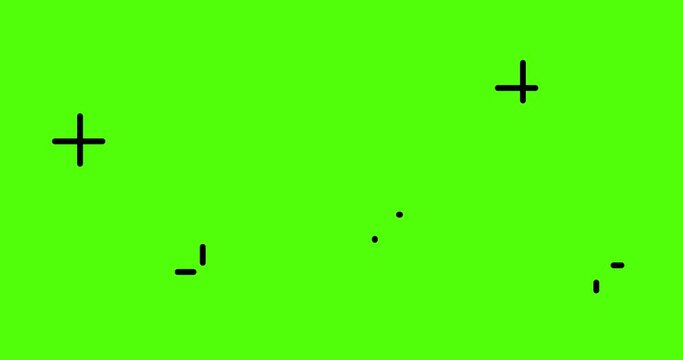 Animation of crosses. Marks or X marks. Design elements. Green screen. 4K